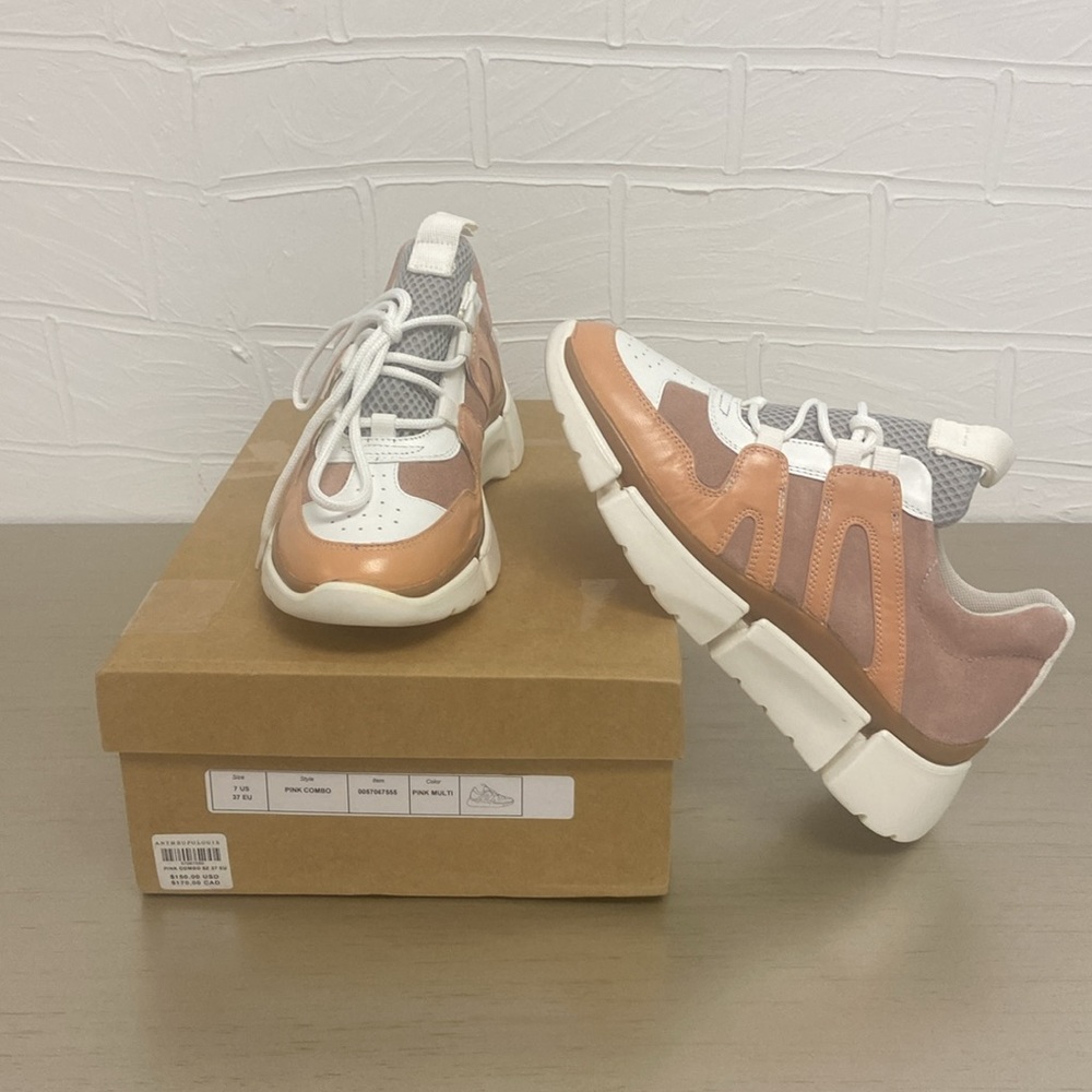 Anthropologie, Athletic Shoes, Pink Suede, White Soles, size 7, Sneakers